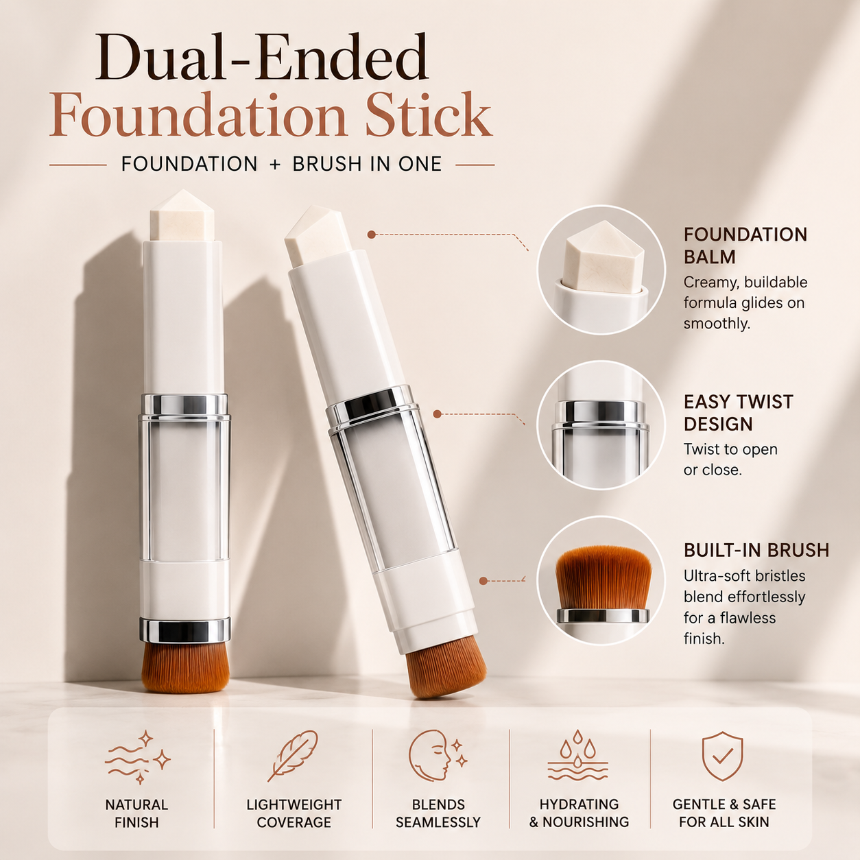 🔥Buy 1 Get 1 FREE ·Color-Changing Foundation Stick