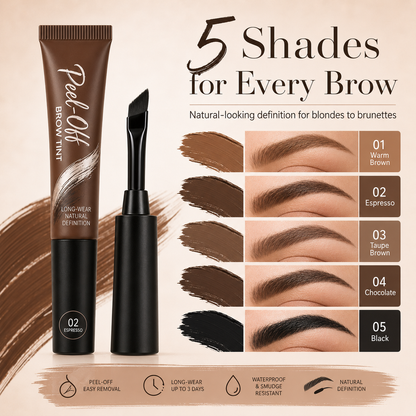 Buy 1 Get 1 FREE! 🔥5-Color Tear-Off Brow Tint – Waterproof