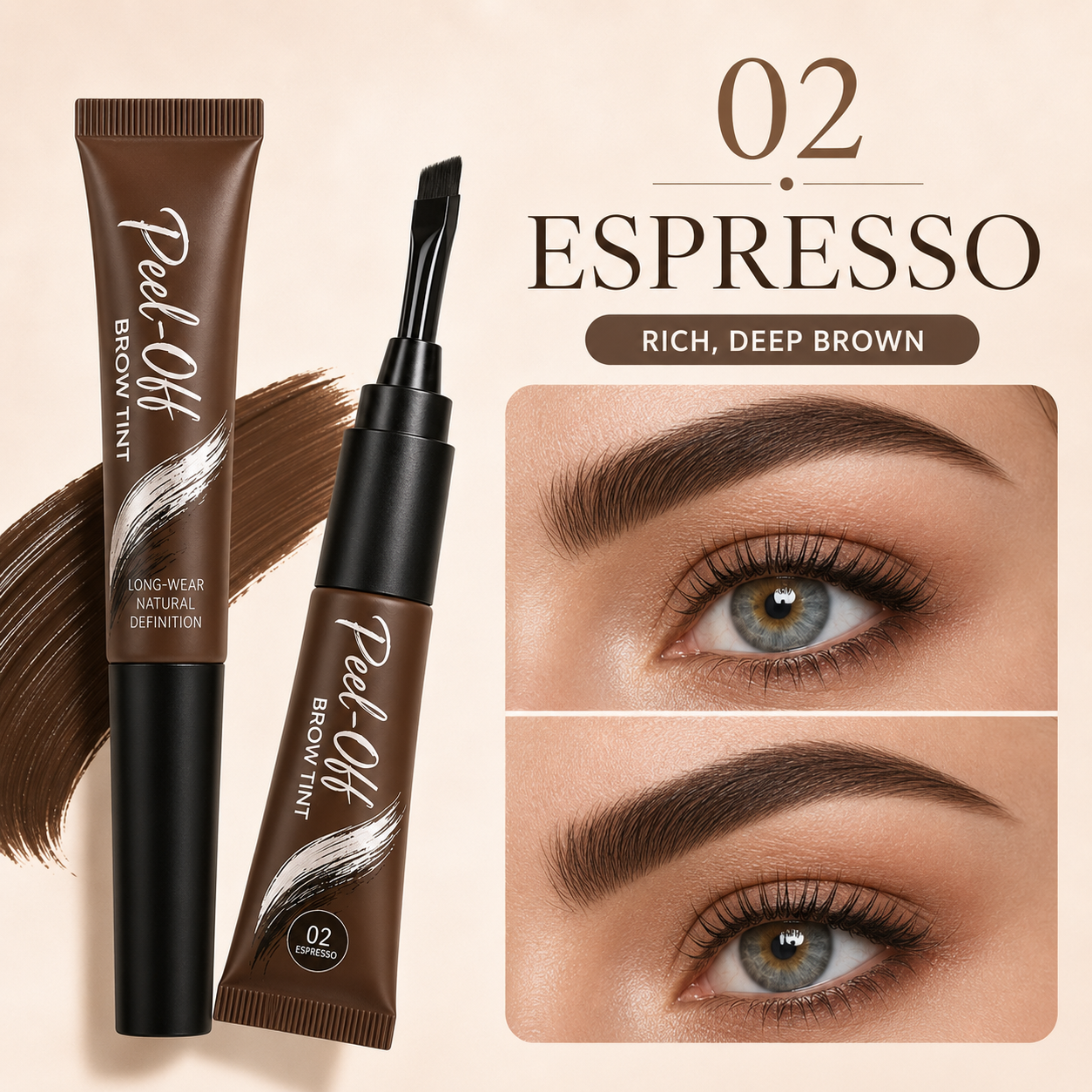 Buy 1 Get 1 FREE! 🔥5-Color Tear-Off Brow Tint – Waterproof