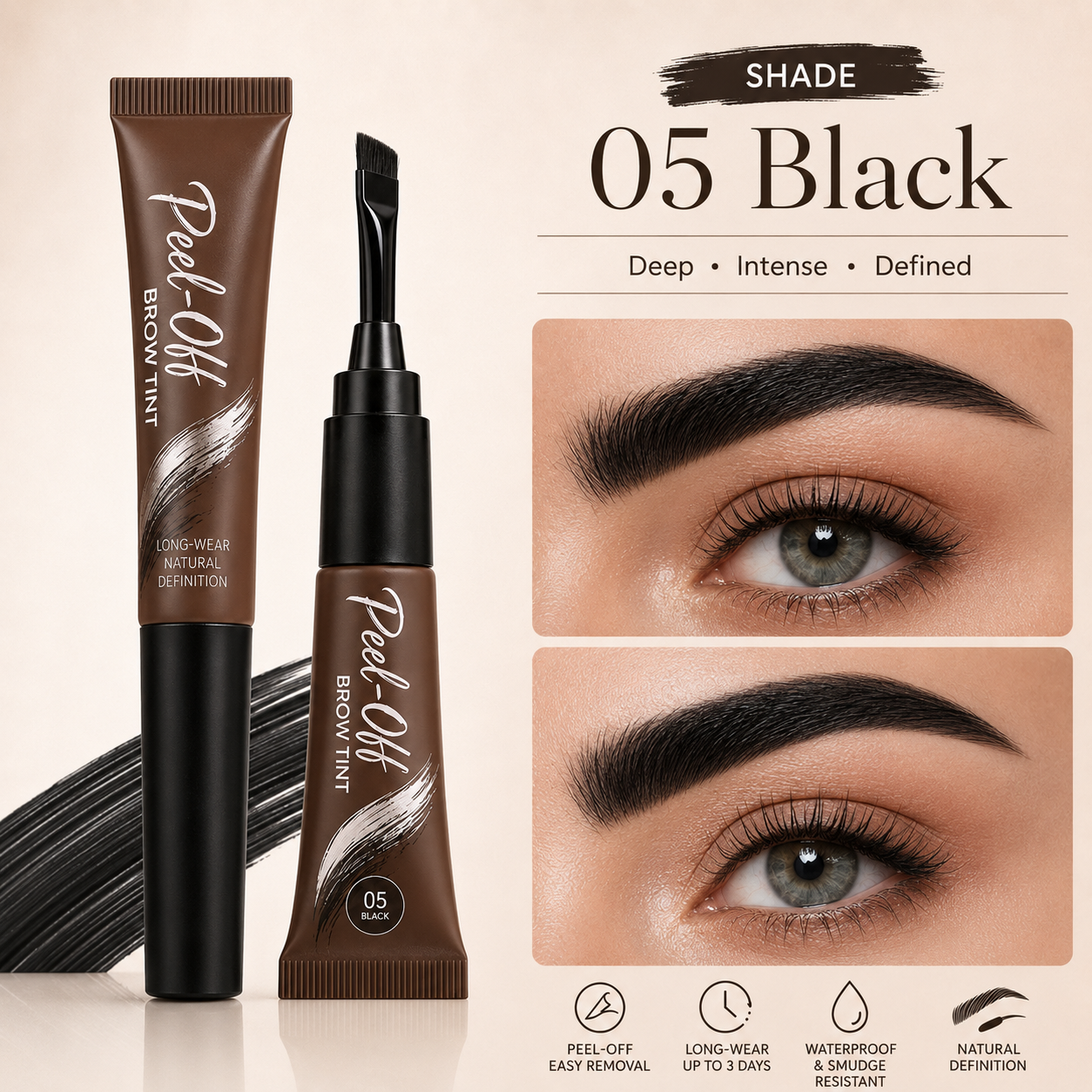 Buy 1 Get 1 FREE! 🔥5-Color Tear-Off Brow Tint – Waterproof