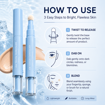 2-in-1 Air Cushion Concealer Pen – Instant Under-Eye Brightening & Flawless Spot Coverage