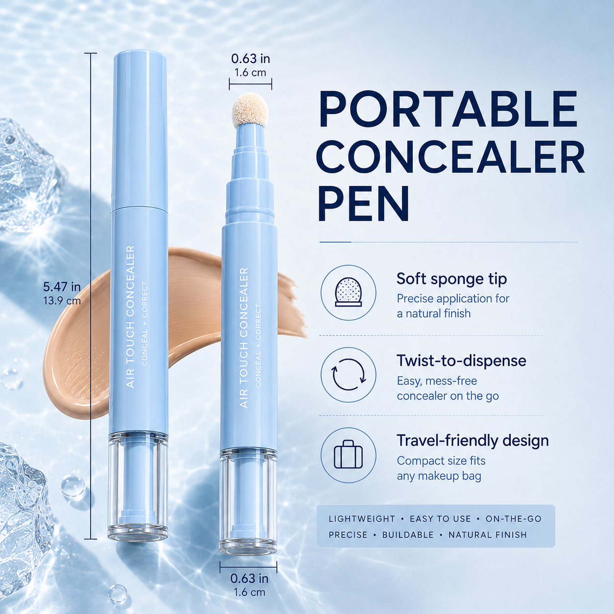 2-in-1 Air Cushion Concealer Pen – Instant Under-Eye Brightening & Flawless Spot Coverage