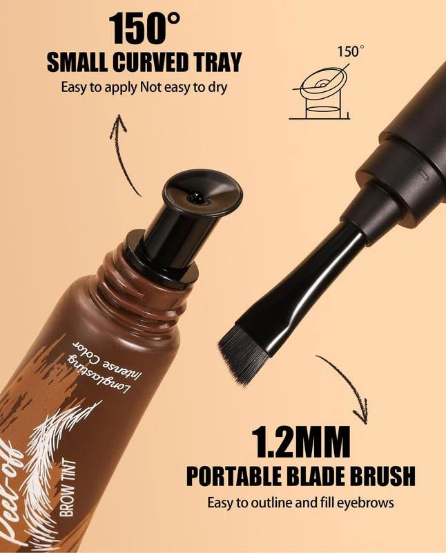 150 degree curved tray and 1.2 millimeter angled eyebrow brush detail